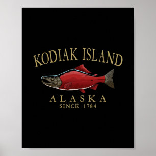 Affiche Kodiak Island Alaska Saumon Depuis 1784 Arc Tan