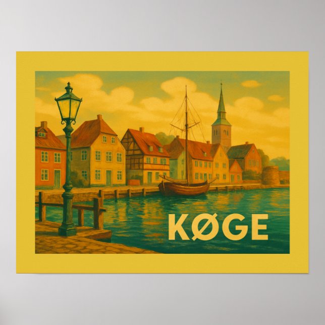 Affiche Køge Danemark Vieille Ville (Devant)