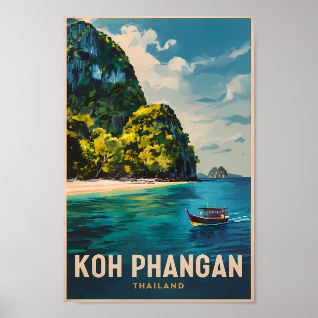 Affiche Koh Phangan Thaïlande Travel Art Vintage (Devant)
