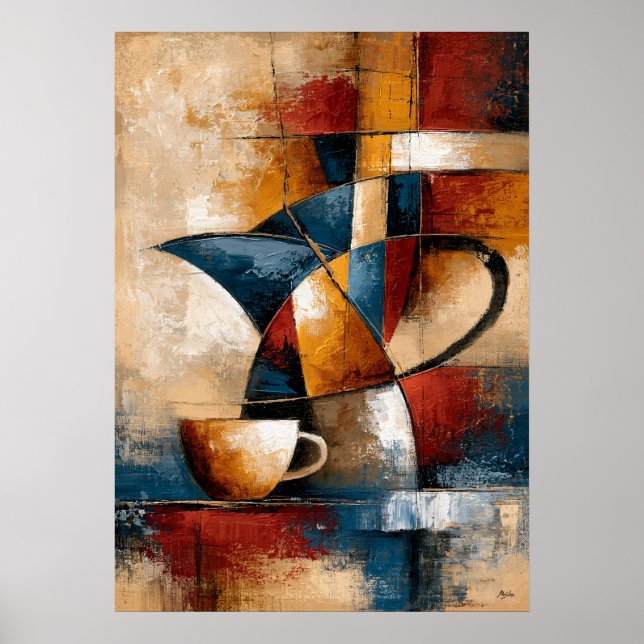 Affiche Kōhī Coffee Forms Japanese Geometric Coffee Art (Devant)
