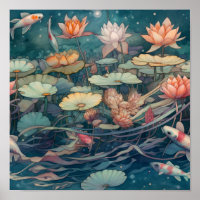 Koi Carp Art de style japonais