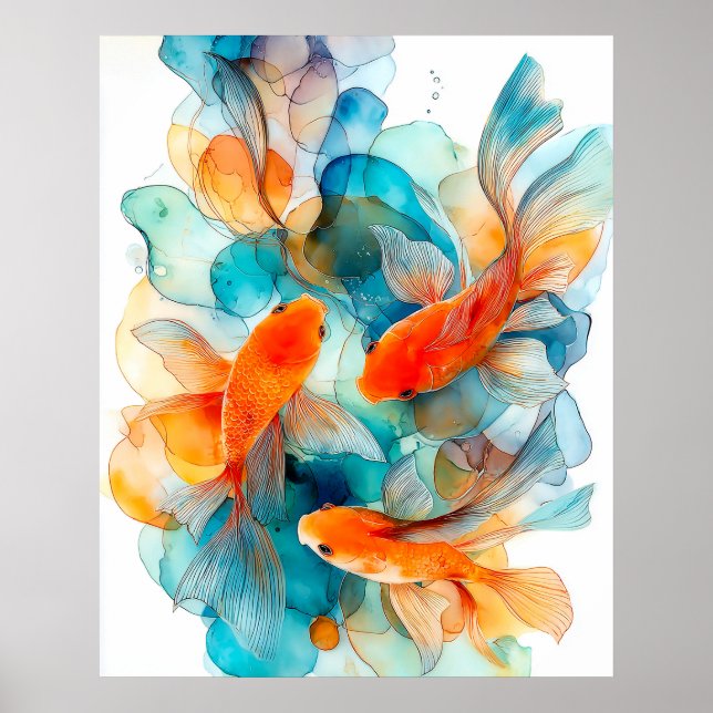 Affiche Koi en mouvement (Devant)