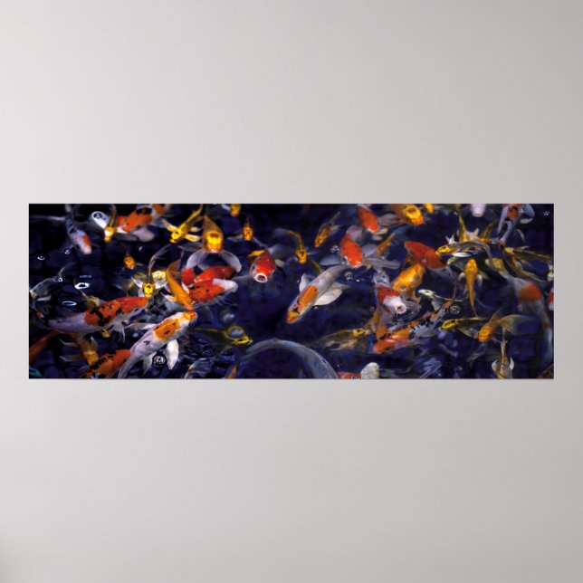AFFICHE KOI POISSON SUR DÉBORDANT (Devant)