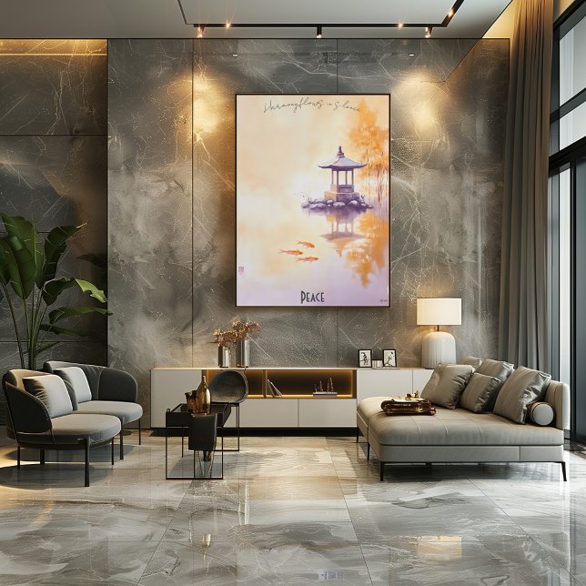 Affiche Koi Pond et Pagoda Pagoda (Créateur téléchargé)