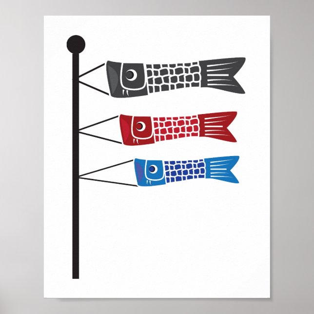 Affiche Koinobori ou carpes bannières (Devant)