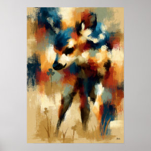 Affiche Kojika Petite Fleur Modeste Bébé Faon Mignon Art K