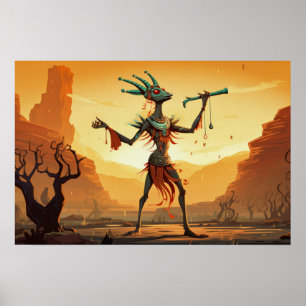 Affiche Kokopelli Dansant Sur Le Canyon Floor