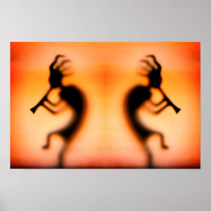 Affiche Kokopelli Miroir Bon Temps Abstrait