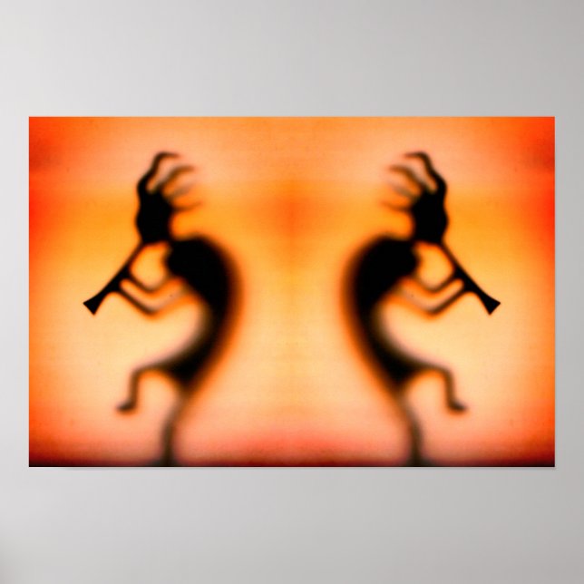 Affiche Kokopelli Miroir Bon Temps Abstrait (Devant)