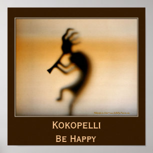 Affiche Kokopelli Soyez Heureux Inspirant