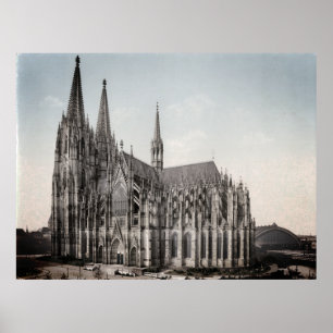Affiche Kölner Dom um 1900 - Cathédrale de Cologne