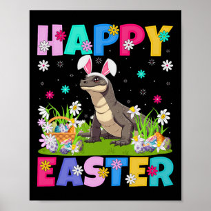 Affiche Komodo Dragon Oeufs de Pâques Chasse Bunny Oreille