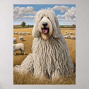 Affiche Komondor - Art Chien Imprimer