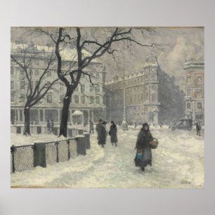 Affiche Kongens Nytorv, Copenhague En Hiver Paul Fischer