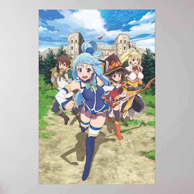 Affiche Konosuba  Aqua  Megumin  Darkness  Kazuma (Devant)