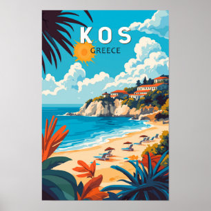 Affiche Kos Grèce Travel Art Vintage