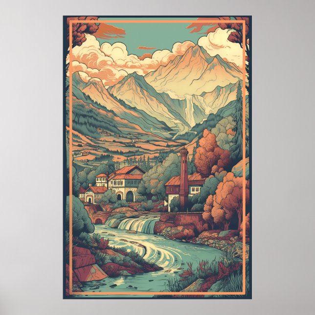 Affiche KOSOVO : Publicité Vintage voyage (Devant)