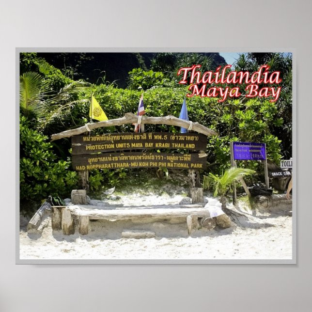 Affiche Krabi - Maya Bay - Thaïlande - (Devant)
