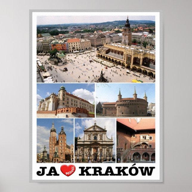 Affiche Kraków - I Love - Pologne - (Devant)
