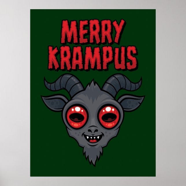Affiche Krampus Mignon et Effrayant de Noël (Devant)