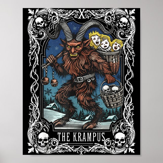 Affiche Krampus Tarot Card Design Christmas Season Evil Pa (Devant)