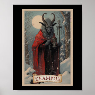 Affiche Krampus Tarot Card Design Noël Hail Père Noël Chri