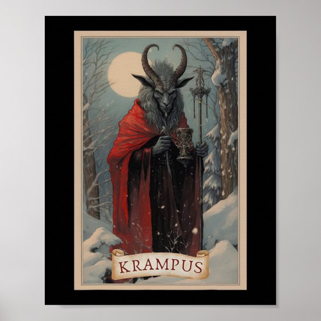 Affiche Krampus Tarot Card Design Noël Hail Père Noël Chri (Devant)