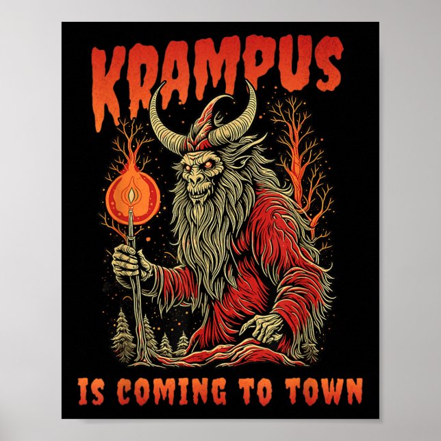 Affiche Krampus Vient En Ville Noël Horreur Vacances (Devant)