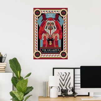 Affiche Krampus Vintage rétro & Ancien, Noël sombre