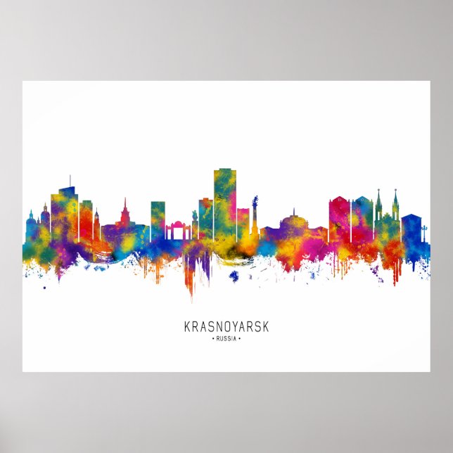 Affiche Krasnoïarsk Russie Skyline (Devant)