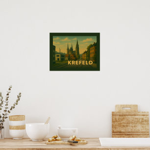 Affiche Krefeld Allemagne Art de Ville