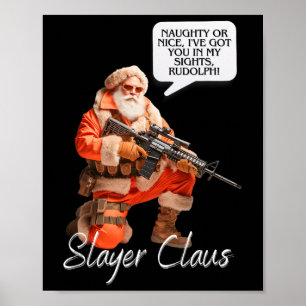 Affiche Kris Kringle Festive Chasse Xmas Santa Claus Camo