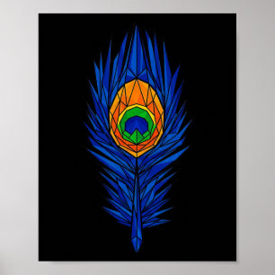 Affiche Krishna Plume de Pois Art Spirituel Hindou Géométr