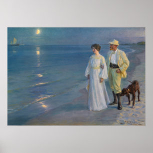 Affiche Kroyer - L'artiste et sa femme sur la plage