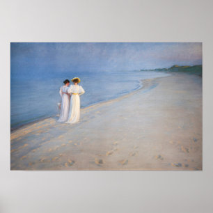 Affiche Kroyer - Summer Evening on Skagen Beach