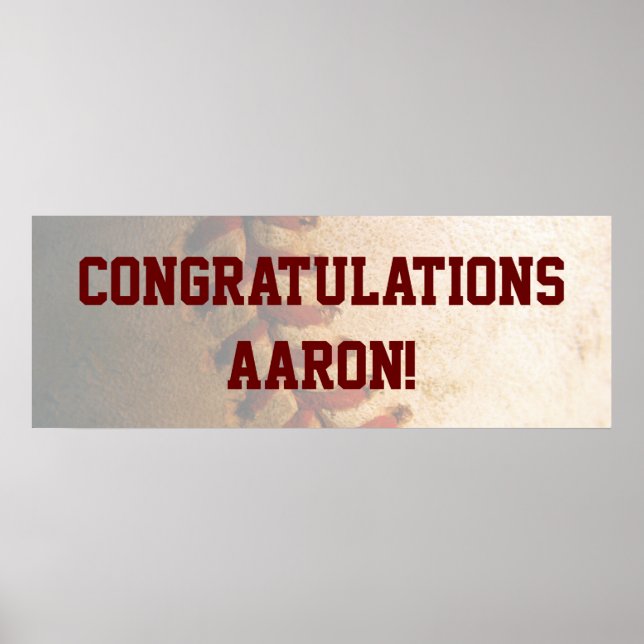 Affiche KRW Baseball Bar Mitzvah Félicitations Bannière (Devant)