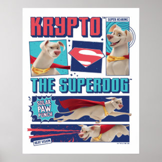 Affiche Krypto Les Panneaux De Bande Dessinée Super Chien