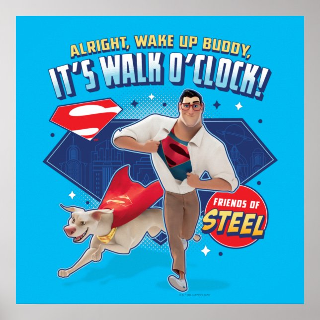 Affiche Krypto & Superman - C'est Walk O'Clock ! (Devant)