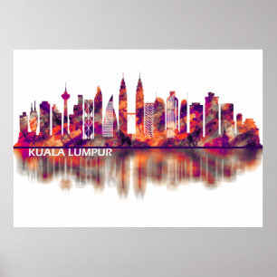 Affiche Kuala Lumpur Malaisie Skyline