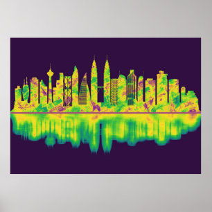 Affiche Kuala Lumpur Malaisie Skyline
