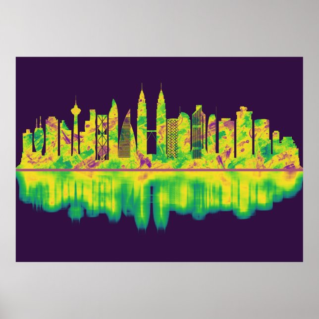 Affiche Kuala Lumpur Malaisie Skyline (Devant)