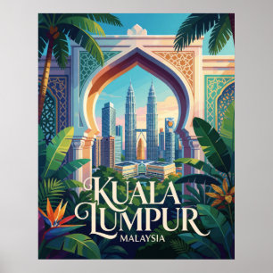 Affiche Kuala Lumpur Malaisie Tours Petronas