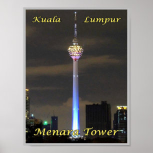 Affiche Kuala Lumpur Menara Tower - Malaisie -
