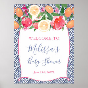 Affiche Kumquat Citrus Peonies, Spanish Tiles Welcome