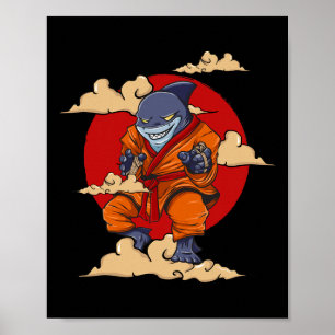 Affiche Kung Fu de requin Karaté Arts martiaux Kickboxing