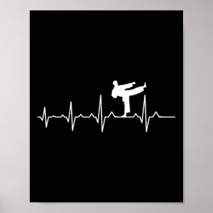 Affiche Kung Fu Karaté Rythme Cardiaque Ceinture Noire Art