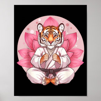 Affiche Kung Fu Tiger Arts Martiaux Kickboxing Taekwondo