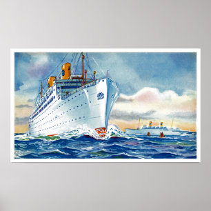 Affiche Kungsholm and Gripsholm at Sea