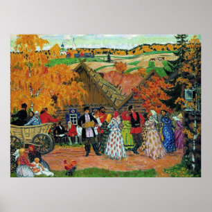 Affiche Kustodiev - Fête de village,