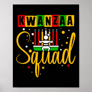 Affiche Kwanza Squad Famille Noël Afro-américain Joyeux
